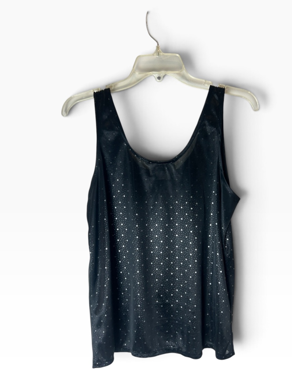 Periphery Too Black Sleeveless Tank Silver Shimmer Dots Scoop Neck Medium